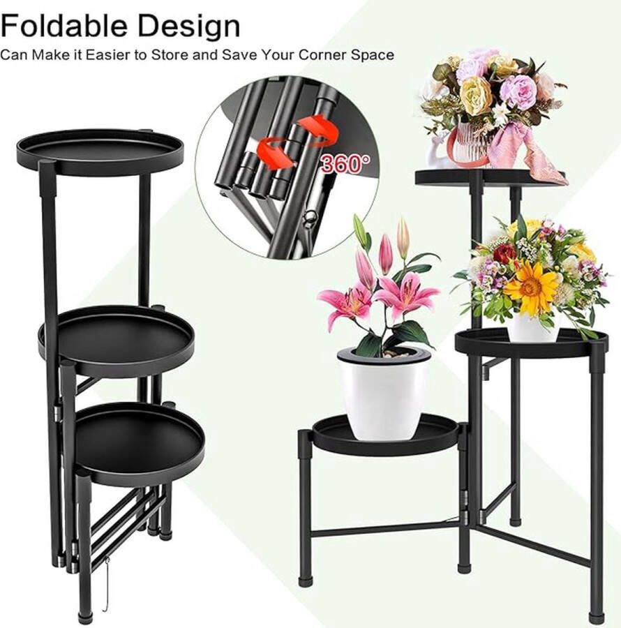 Multifunctioneel plantenrek voor balkon hoek woonkamer kantoor tuin 44 x 31 x 9 centimetres