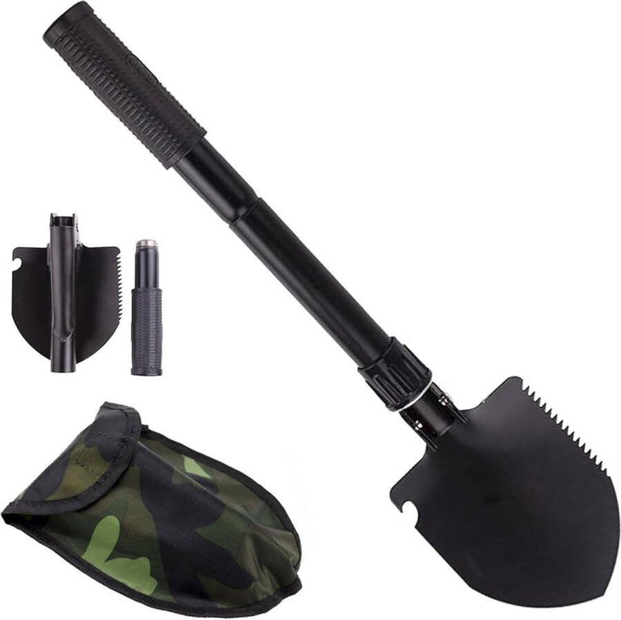 Multifunctionele 4-in-1 Opvouwbare Schep voor Tuinieren Kamperen en Outdoor Activiteiten
