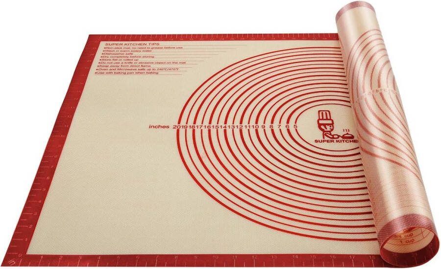 Multifunctionele bakmat van siliconen voorkomt dat het deeg blijft plakken geschikt voor: macarons cake brood 71 x 51 cm