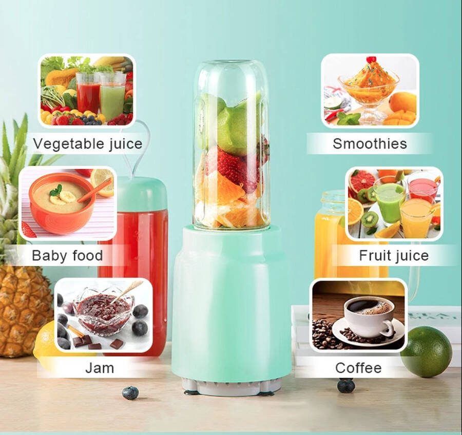 Multifunctionele Blender Smoothie Groente Kruiden Fruit 3-in-1 3 Bekers 3 messen Smoothie Maker To Go Mini Blender Blauw Blender babyvoeding Draagbare Blender