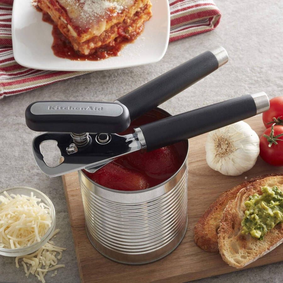 Multifunctionele blikopener Mat Zwart Gourmet Keukenaccessoire