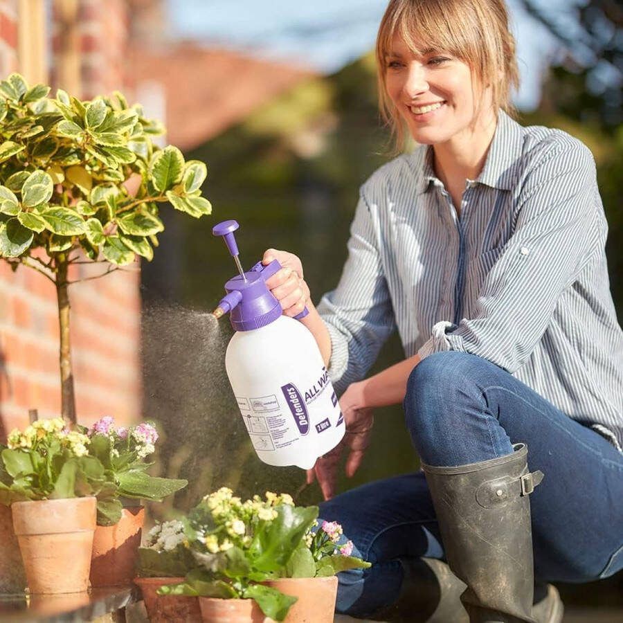 Multifunctionele drukspuit met pompfunctie 2 liter (binnenplanten reiniging buiten tuinmeststoffen pesticiden en onkruidverdelgers)