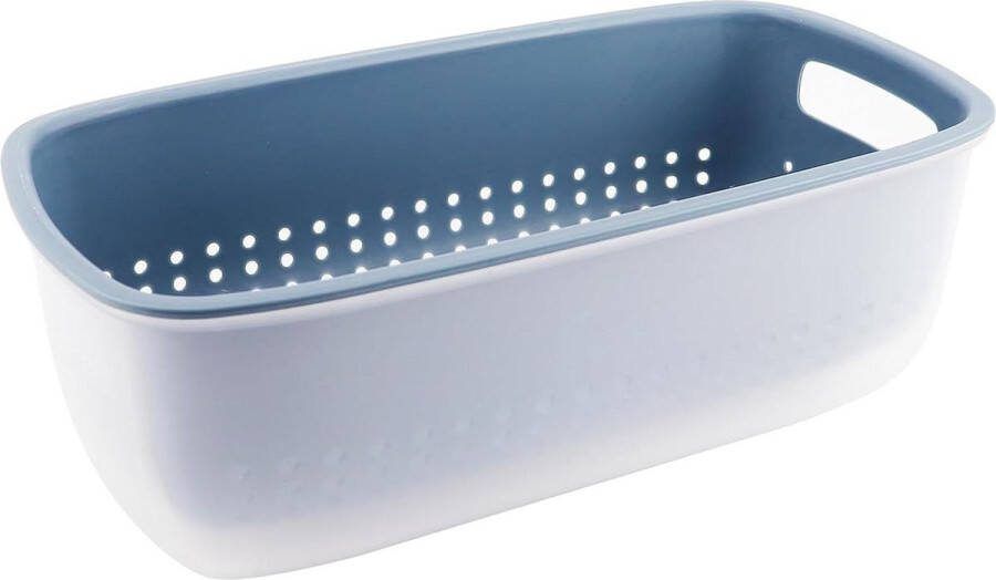 Multifunctionele filterkom set Gootstenen mand keuken vergiet kom 2-in-1 zeef kom voor keukenafval en wassen blauw