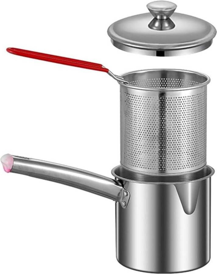 Multifunctionele frietpan frituurmand en deksel kleine friteuse voor thuis slijtvaste pan voor friet kippennuggets visfrikballen