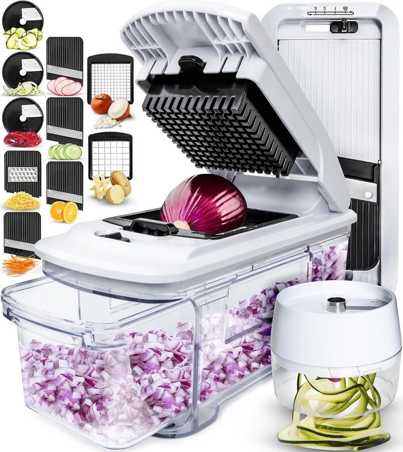Multifunctionele Groentesnijder Verstelbare Mandoline Snijder Handmatige Spiraalsnijder Professionele Plantaardige Snijmachine Voedsel Aardappel Kaas Julienne Kaasrasp