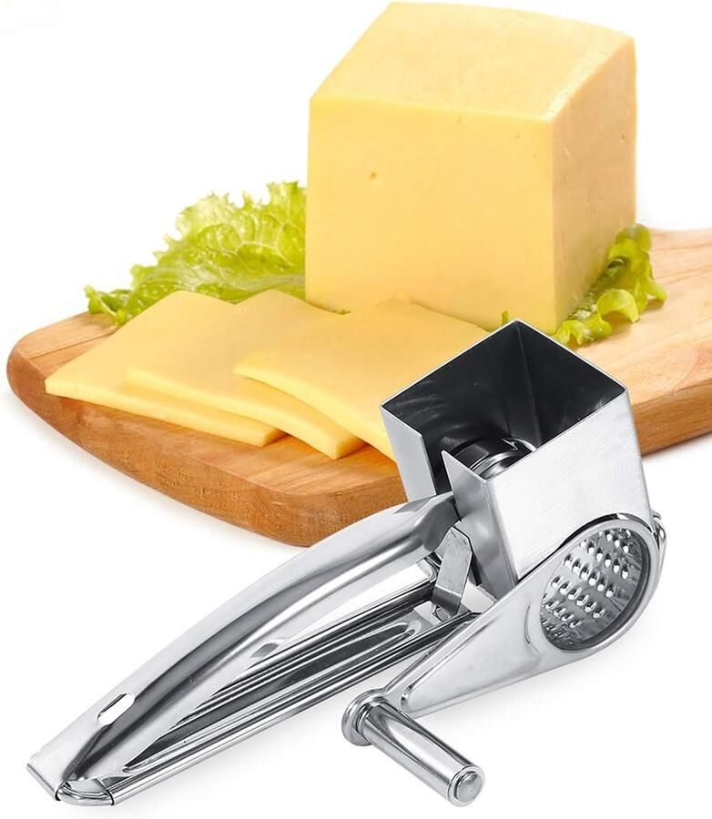 Multifunctionele Keuken Craft Rotary Rvs Kaasrasp 1 Drum Slice Shred Tool voor Kaas kaasmolen