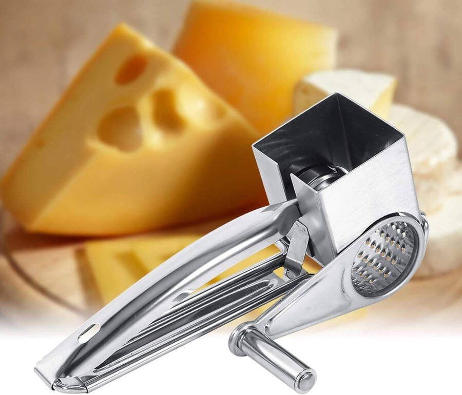 Multifunctionele Keuken Craft Rotary Rvs Kaasrasp 1 Drums Slice Shred Tool met Crank Snelle Versnippering kaasmolen