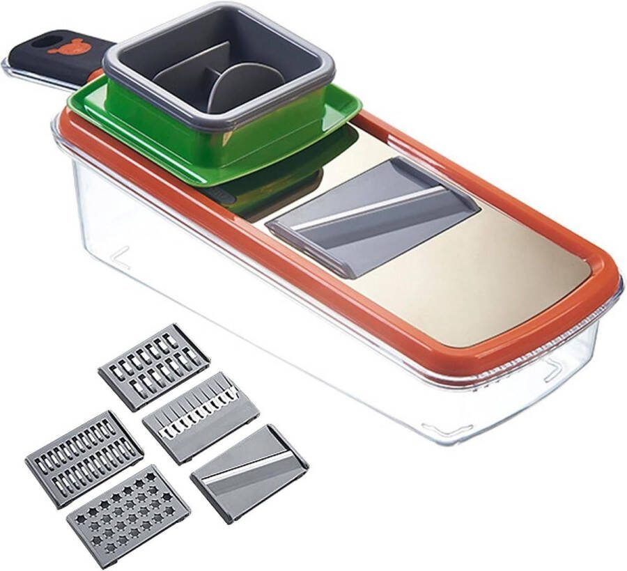 Multifunctionele mandoline groenteschaaf 5-in-1 groenterasp komkommerschaaf handmatige kaasrasp uiensnijder juliennesnijder
