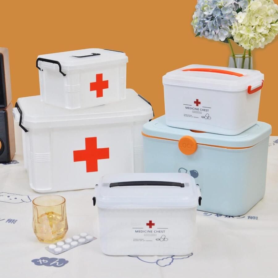 Multifunctionele medicijnbox voor thuis met twee lagen Opbergdoos voor medische benodigdheden thuis