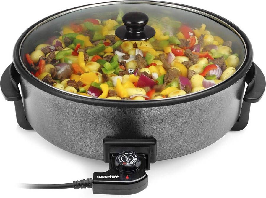 Multifunctionele pan met instelbare thermostaat en antiaanbaklaag 75 liter diameter 40 cm 1500 watt PZ-9145 1 meter kabellengte