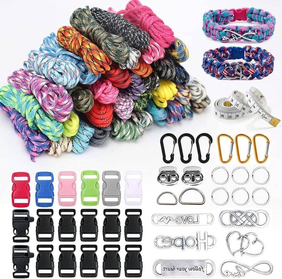 Multifunctionele paracord-set nylon koord doe-het-zelf armband touw kabelgesp en naainaalden geschikt voor lanyard Paracord 550