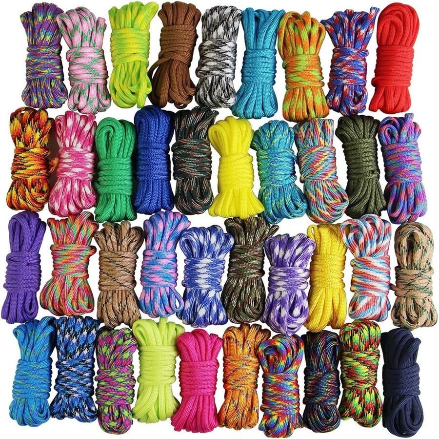 Multifunctionele paracords voor parachutes armbanden koorden doe-het-zelf 20 stuks (Meerkleurig)