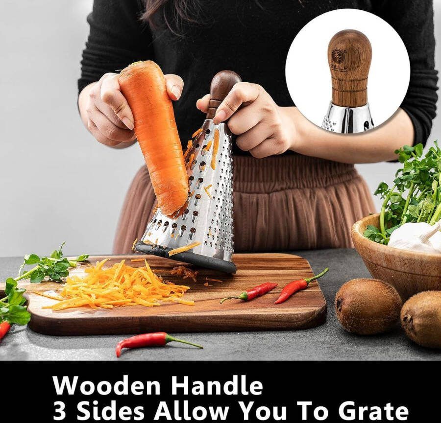 Multifunctionele Rasp voor Keuken met Roestvrijstalen Bladen voor Kaas Citrus Knoflook en Specerijen