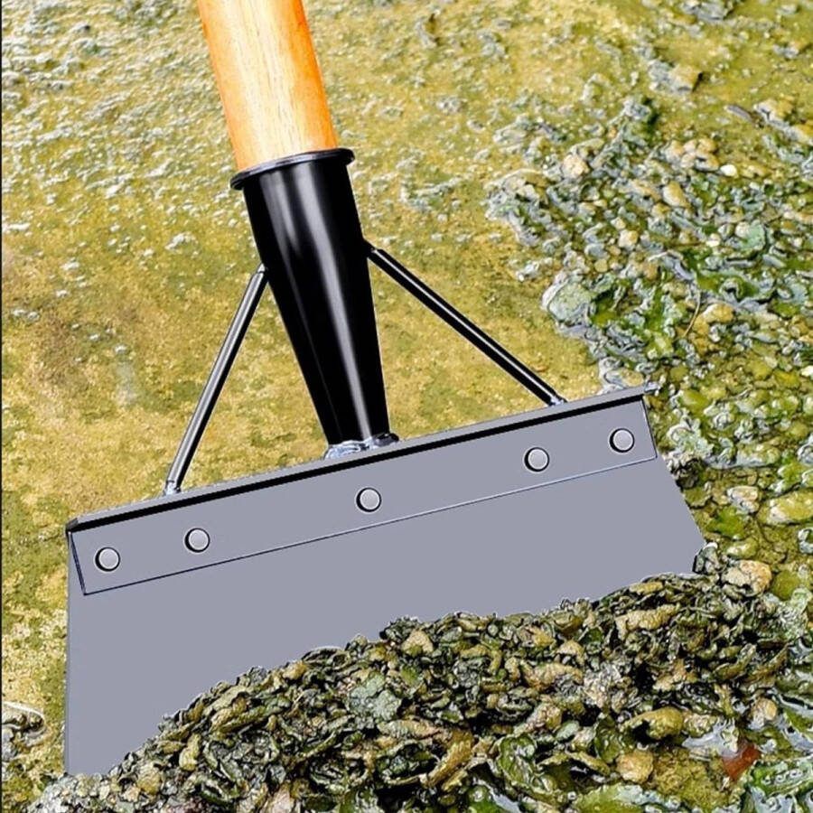 Multifunctionele tuinschep roestvrijstalen reinigingsschep voor onkruid en mos tuinreiniging onkruid wieden planten landbouw onkruidverdelger 38 cm zwart