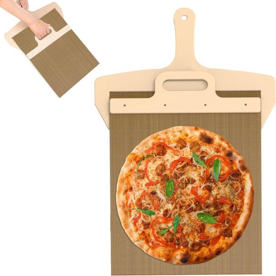 Multifunctionele WANDGU Sliding Pizza Schep 58 x 30 cm ideaal voor pizza's pizzaschep met verschuifbare functie