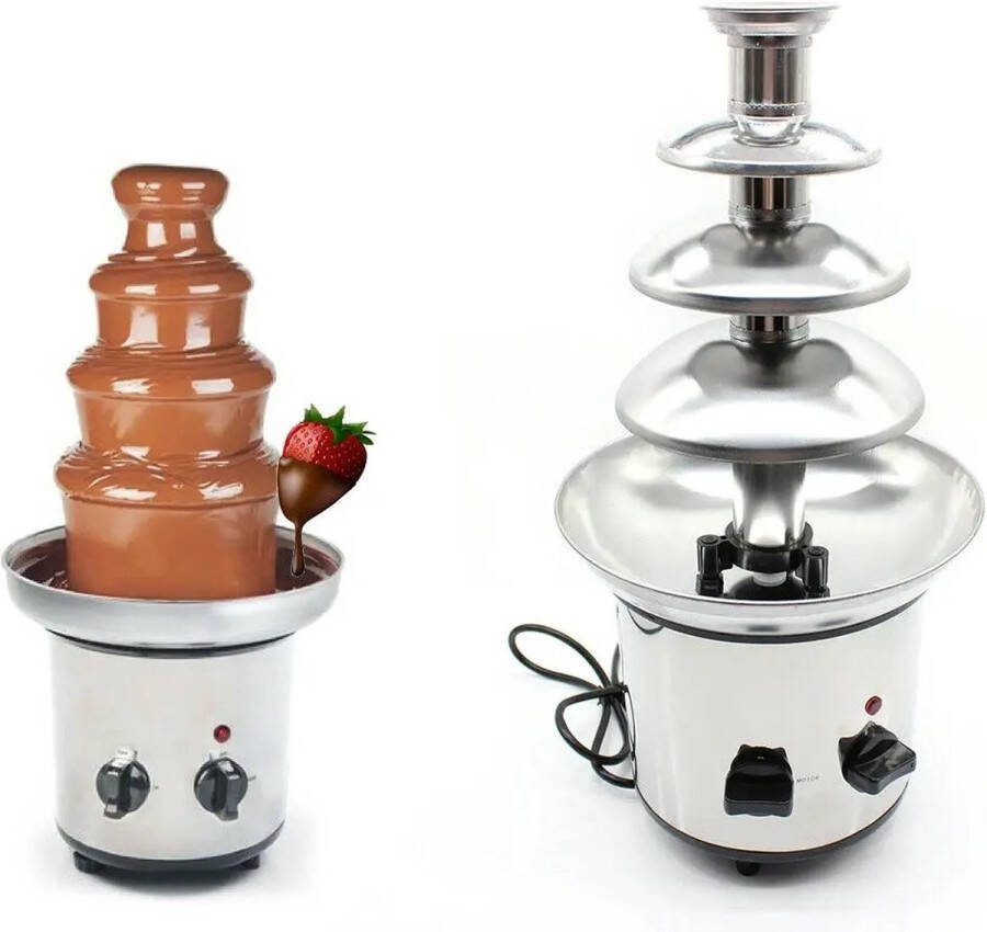 Multis Chocoladefontein 4-laags Chocolade Fontein Chocolade Fontein Fondue RVS 46 x 21 5cm