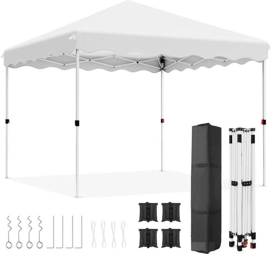 Multis Pop-up Partytent Opvouwbaar 300 x 300CM Easy up Waterdicht Wit