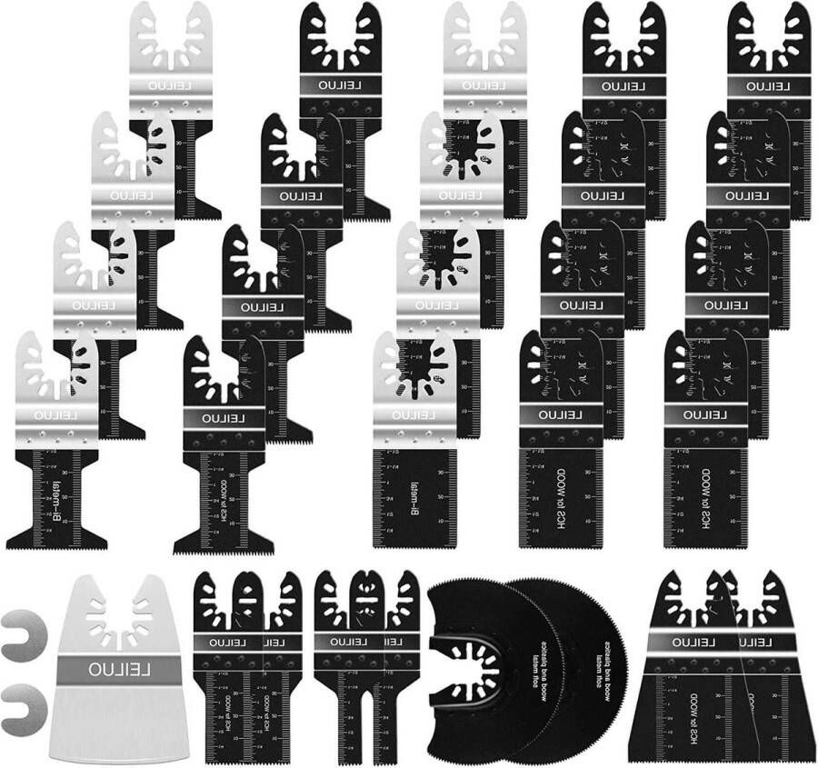 Multitool Blades 31 Pack Oscillerende Tool Blades Kit voor het snijden van Hout Metaal Kunststoffen Past op Dewalt Rockwell Milwaukee Makita Silverline Black Decker Einhell