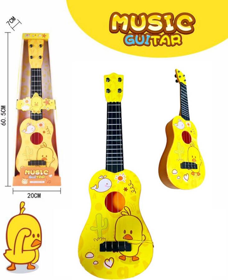 Music Guitar Chick 4 snaren 54CM speelgoedgitaar Keukentje Duck kindergitaar vanaf 3 jaar