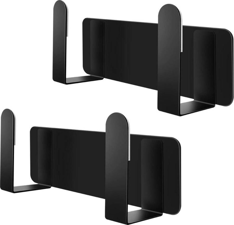 Muurbevestigde pannendekselhouder van 304 roestvrij staal voor badkamertoiletdeksels zelfklevend keukenkookgerei zwart set van 2