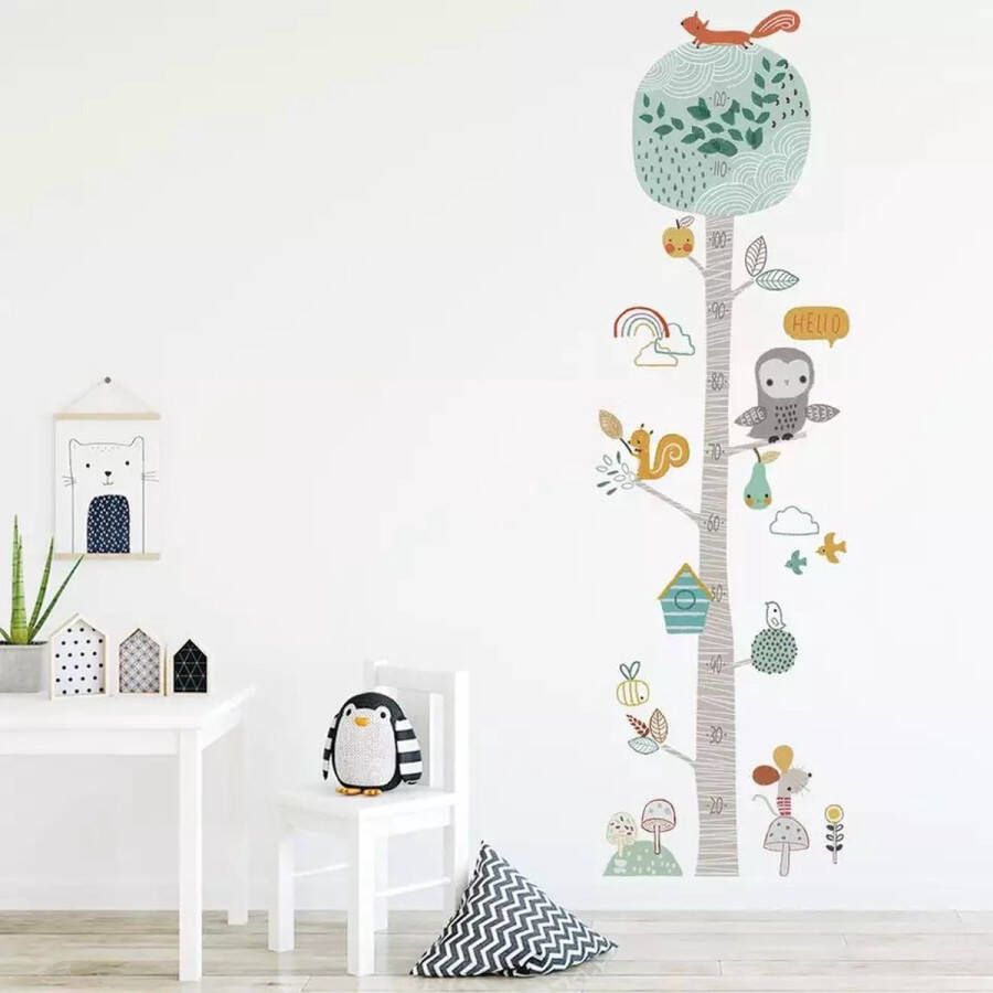 Muursticker groeimeter wanddecoratie kinderkamer inspiratie