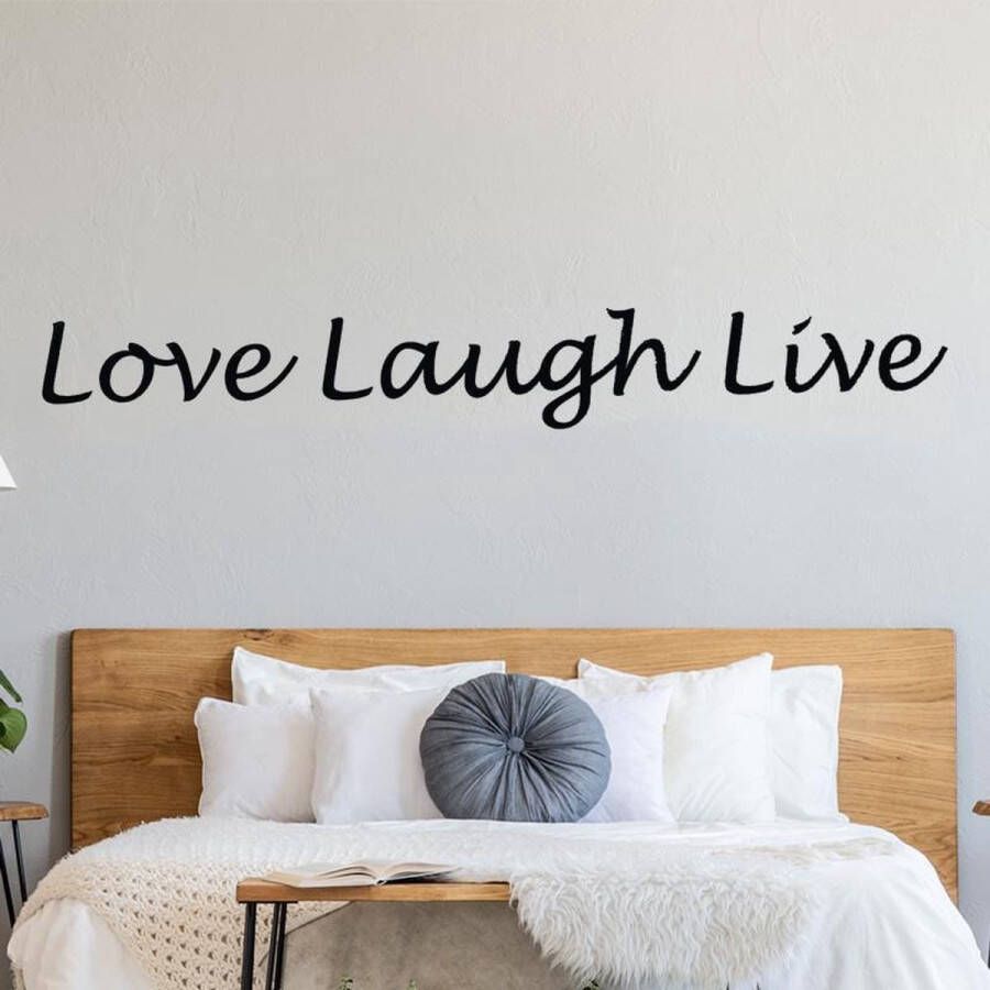 Muursticker “Live Love Laugh” 9cm hoog 60cm breed