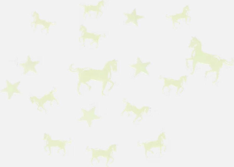 Muurstickers Paarden Horses Glow in the dark met foam tape schoencadeautjes sinterklaas