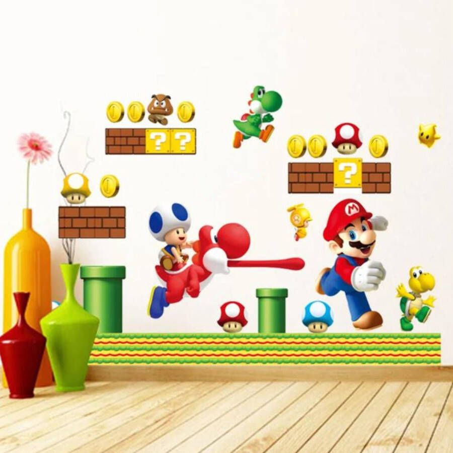 Muurstickers Wanddecoratie Wereldkaart Kinderen Decoratieve retro videogames Muurdecoratie Voor Kinderkamer