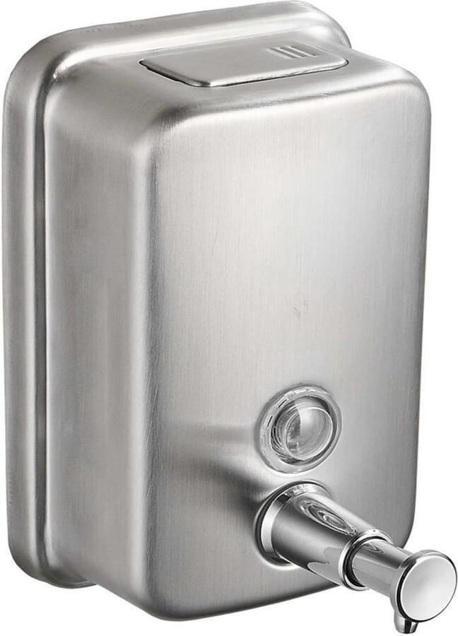 Muurzeepdispenser Zeepdispenser 500 ml Zeepdispenser Wandmontage Shampoo Dispenser RVS geborsteld Hangend