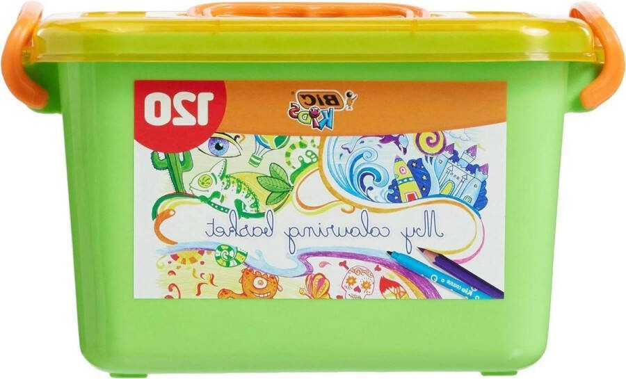 My Colouring Basket Schilderkist Set 120 Kleuren Incl. 60 Kleurpotloden en 60 Viltstiften Tekendoos