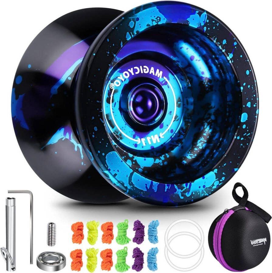 N11 Yoyo: Professionele Yoyo Tricks voor gevorderden Responsieve JoJo voor kinderen met metalen Jo-Jo en reactieve Yoyo-modus Inclusief Yo-Yo lagerset 12 Yoyo koorden en Yo-Yo tas