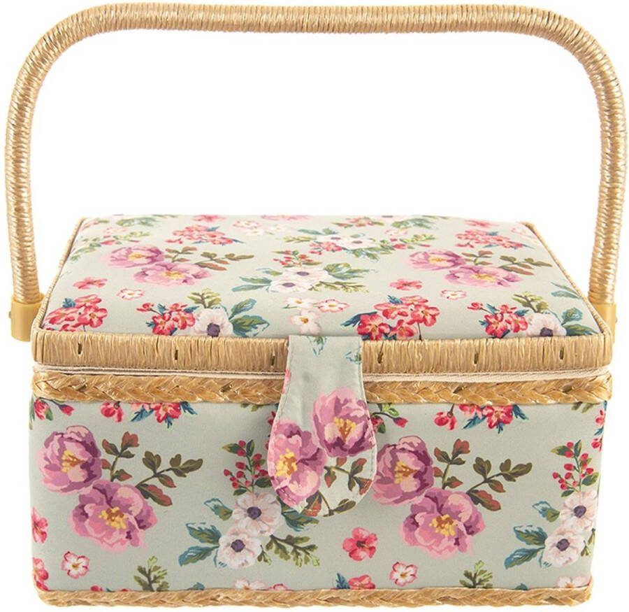 Naaidoos Bloemen 29x20x13 cm Naaibox Naaigaren Opbergbox Opbergdoos Organizer Naai Spullen
