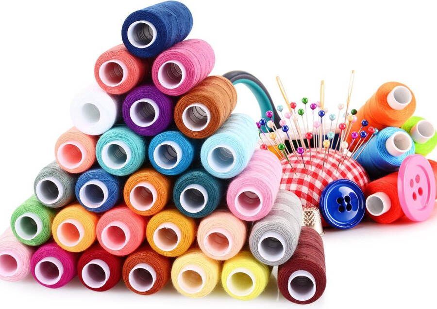 Naaigaren Naaigereedschap 30 Kleuren Naaiset 220 m 100% Kleurrijk Polyester Naaigaren voor Naaien Borduren Kruissteek