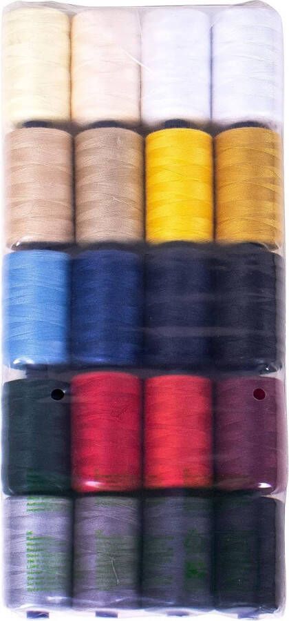 Naaigaren Pack 20 x 1000 m rollen 100% polyester 40 2 Hand naaigaren Machine naaigaren Quiltdraad 20 kleuren N4124.PK20
