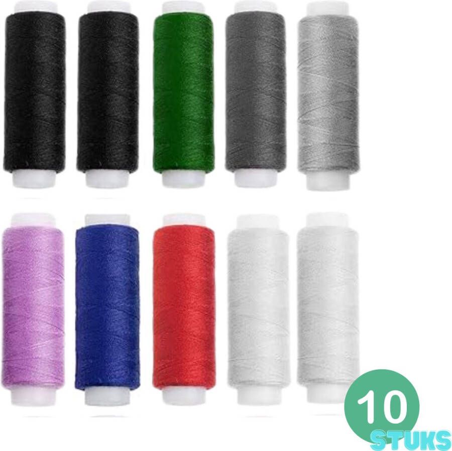 Naaigaren Set 10 stuks kleuren 100% Polyester Naaien Accesoires Borduren Naaimachine Naaibenodigheden
