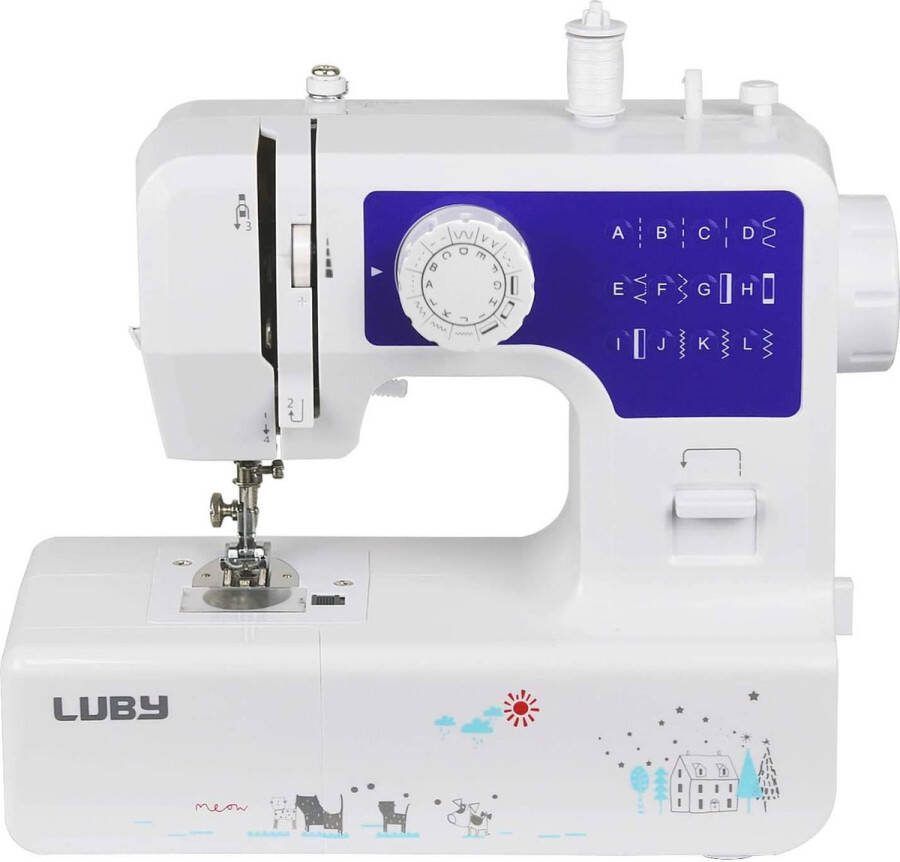 Naaimachine Draagbaar Incl. Naaiaccessoires QC-code 12 Ingebouwde Steken Wit