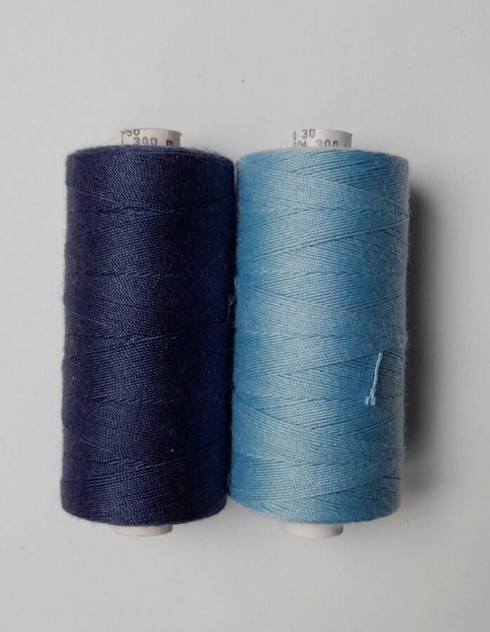 Naaimachine garen 2 klossen 300 meter blauw sterk machine borduren