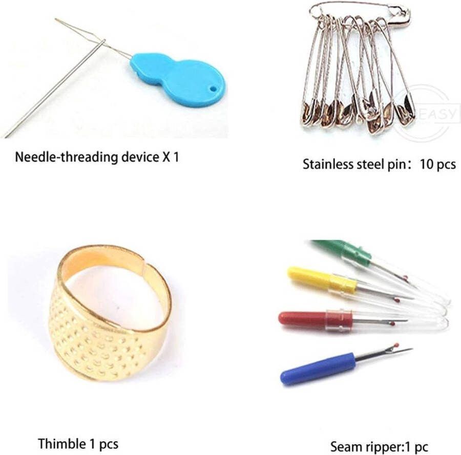 Naaiset 51 STKS Mini Naaiset Naaikits voor Volwassenen Reizen Naaiset Naaigaren (PUR