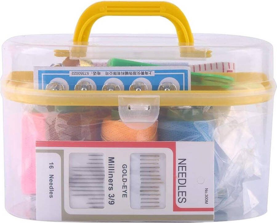 Naaiset Gereedschapskist 10 stks doos Grote Naaidoos Threader Naald Meetlint Schaar Vingerhoedset Tool voor Kinderen Volwassenen Reizen Familie Reparatie