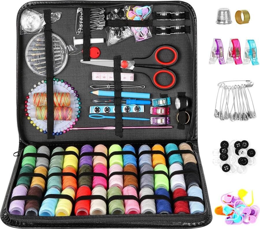 Naaiset naaikistje met 183 naaitoebehoren naaigaren naaimachine-accessoires naaigaren set naaigaren naaikastje naaiset kinderen