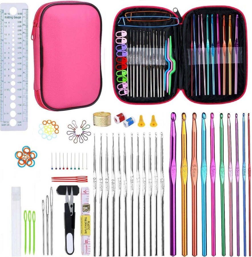 Naaiset Naaisetjes Naaidoos Luxury Naaibox Naaien Naai set-Wollen Gehaakte mandhaaknaaldenset 100 stuks breinaalden accessoiresentas