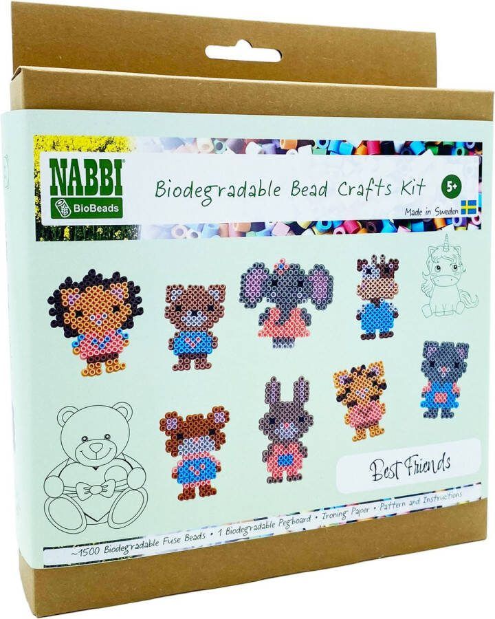 Nabbi BioBeads strijkkralen compleet doosje best friends (Plasticvrij)