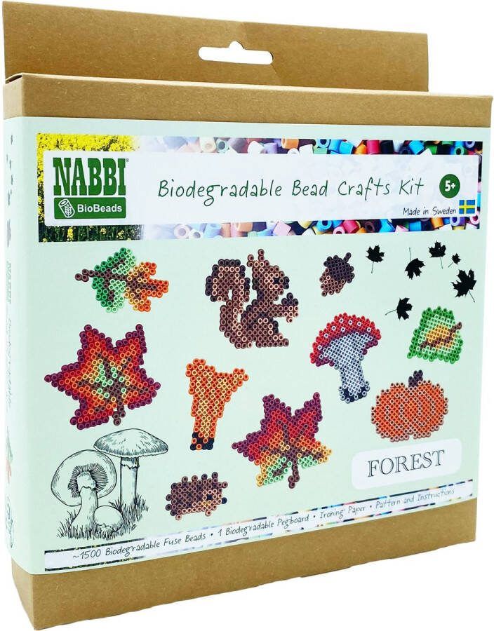 Nabbi BioBeads strijkkralen compleet doosje Forest (Plasticvrij)