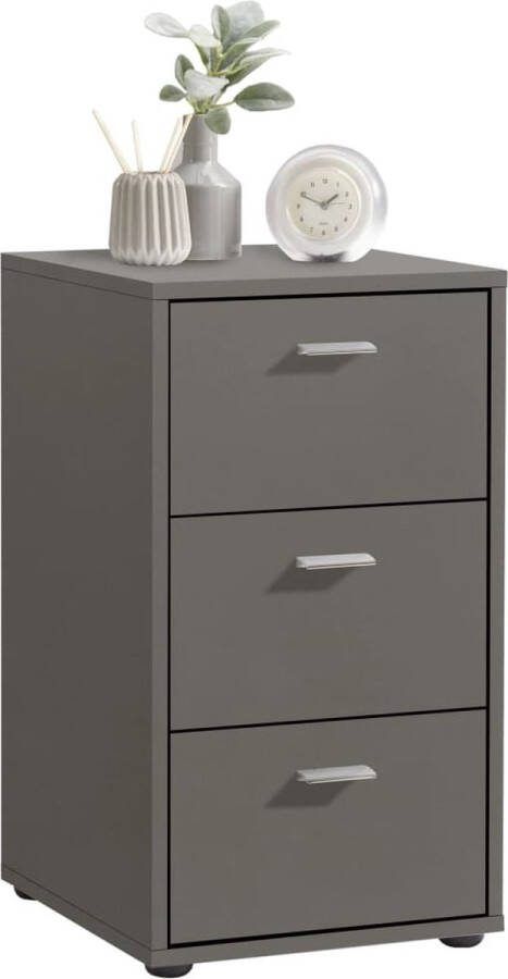 Nachtkastje Zeus Lava Breedte 35 cm Hoogte 62.4 cm Diepte 39.9 cm Met lades Zonder deuren