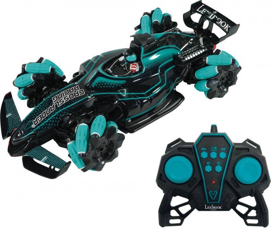 Lexibook Crosslander RacingÂ afstandsbediening verlichte auto met rook geluidseffecten afstandsbediening oplaadbaar drifting elektronisch actiespel zwart blauw RC61