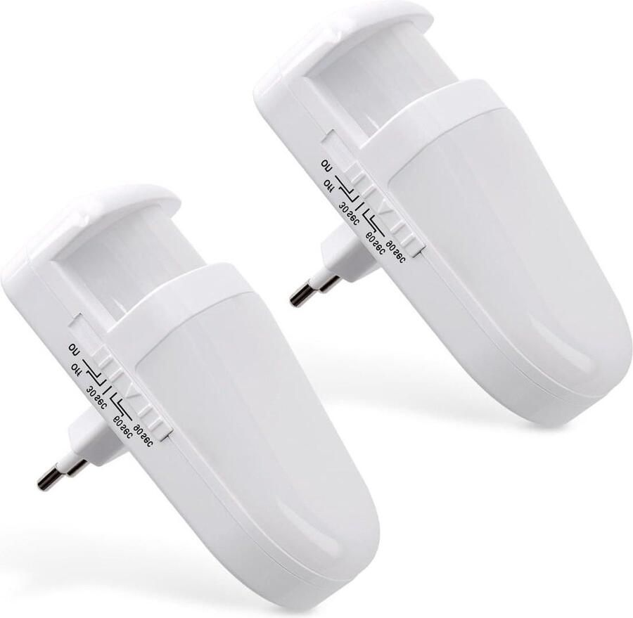 Nachtlampjes met bewegingssensor Nachtlicht set LED 2x Nachtlamp stekker met sensor Voor kinderen en volwassenen Nachtlampje volwassenen