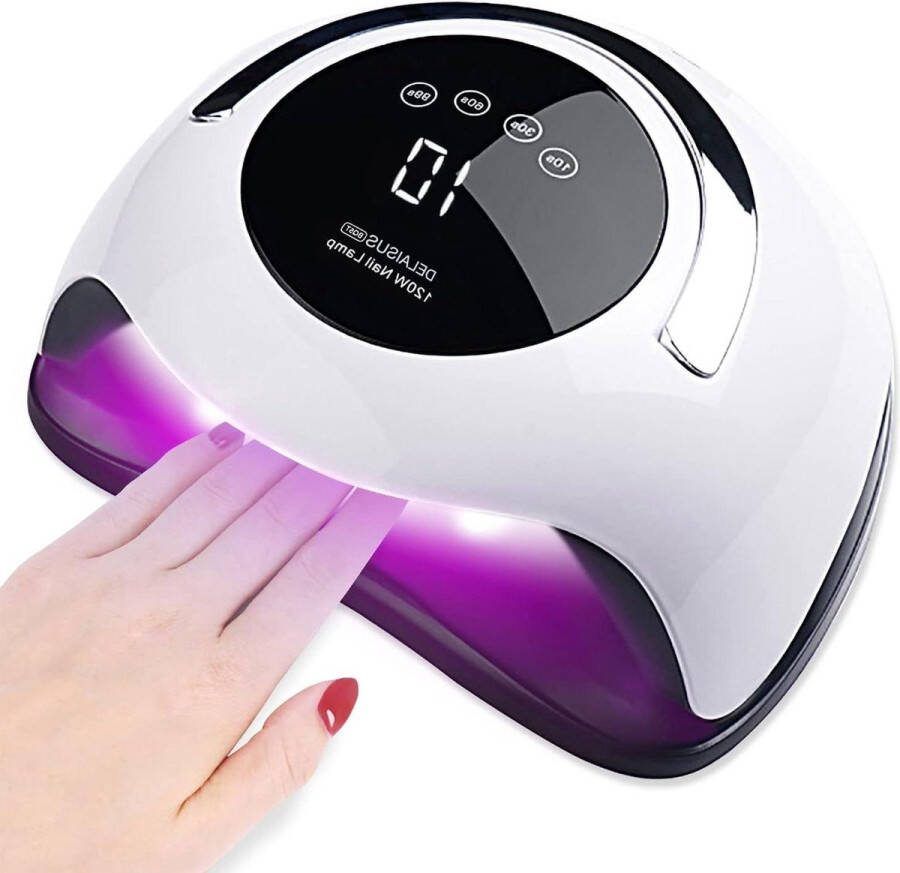 Nageldroger uv led lamp 120W professionele nagellamp met Auto-sensor en 4 Timer Afneembare Magnetische Bodemplaat Drooggereedschap voor vingernagels en teennagels Acryl Vernis lak