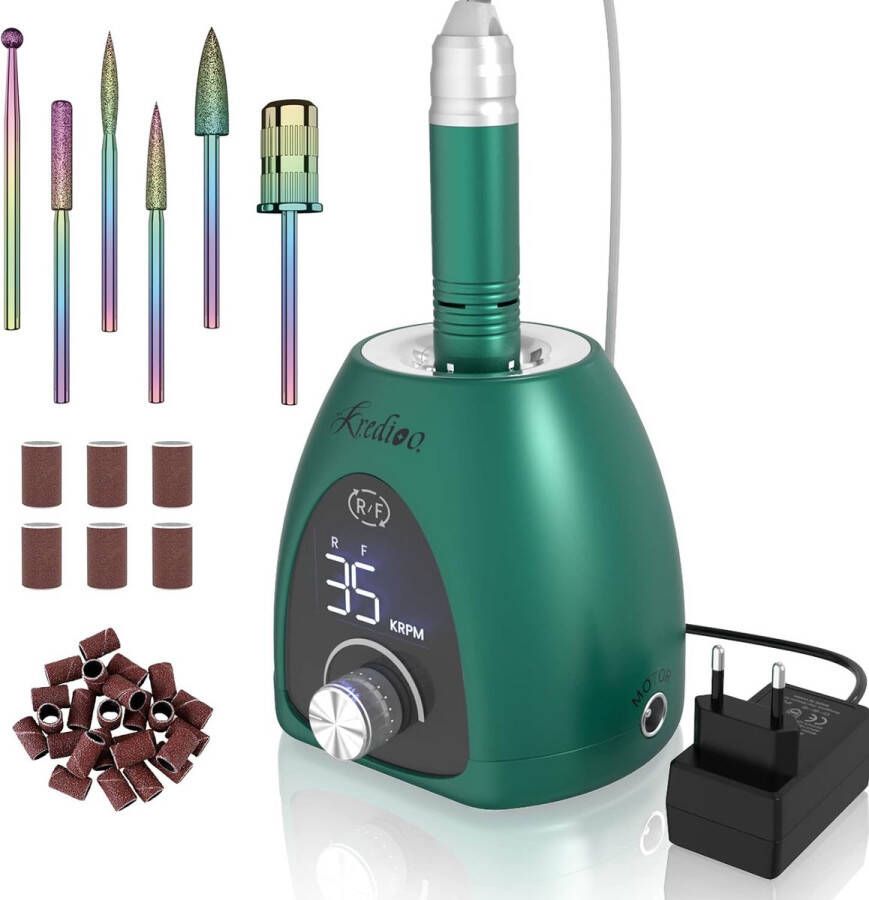 Nagelfrees 35000 omw min elektrische nagelvijl voor gelnagels 6-in-1 manicureset elektrisch traploze snelheid met led-dilay voor nagelriemen Shellac acrylgel veilig voor beginners