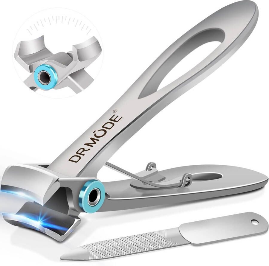 Nagelknipper DRMODE 16 mm brede kaakopening teennagelknipper voor dikke nagels scherp gebogen mes grote vingernagelknippers Heavy Duty nagelsnijder trimmer voor mannen senioren met nagelvijl