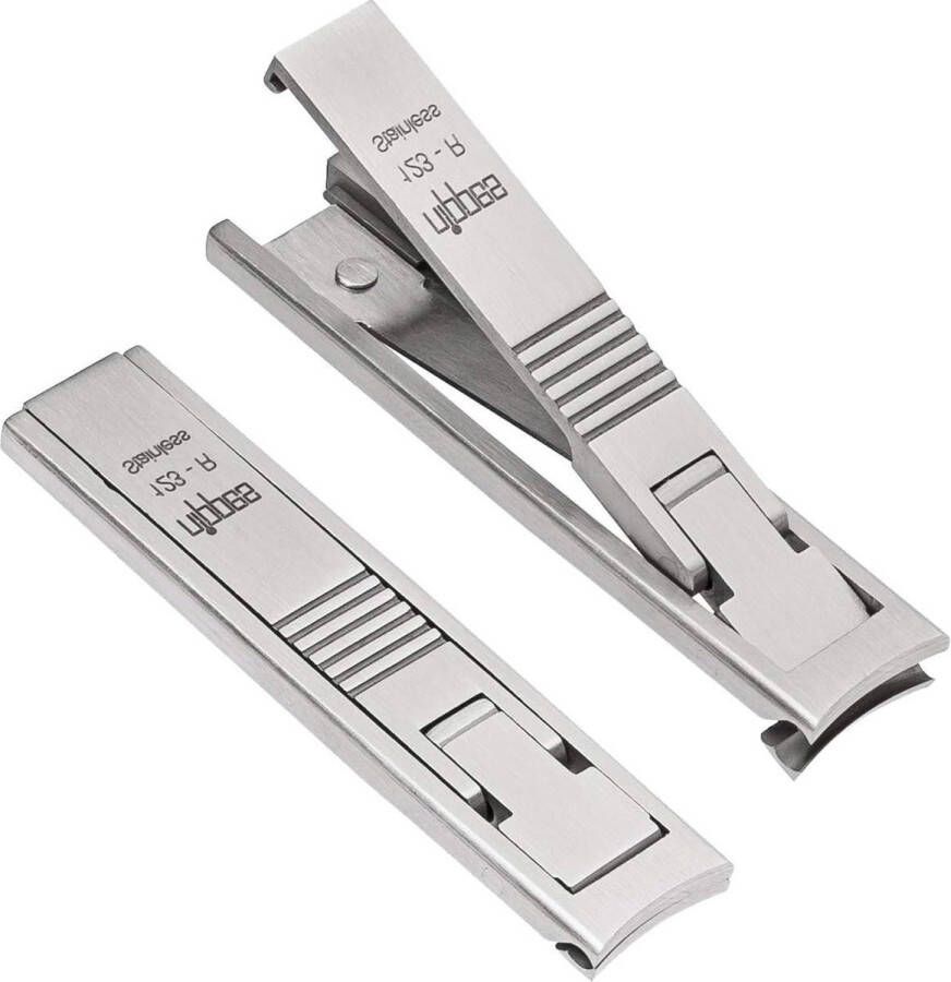 Nagelknipper inclusief lederen etui roestvrij staal 8 cm mat reis compact